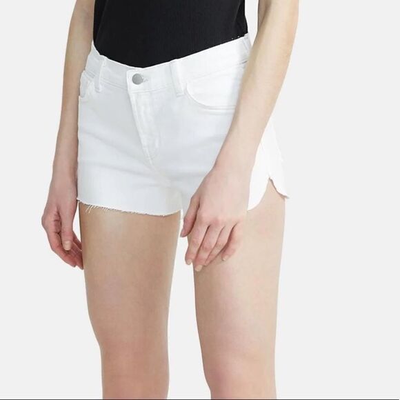 NWT J Brand White Md Rise Cut Off Shorts - Picture 1 of 11